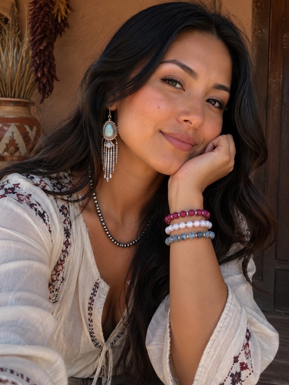 {Handmade} Burgundy and Grey Bracelets